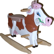 vache a bascule en bois